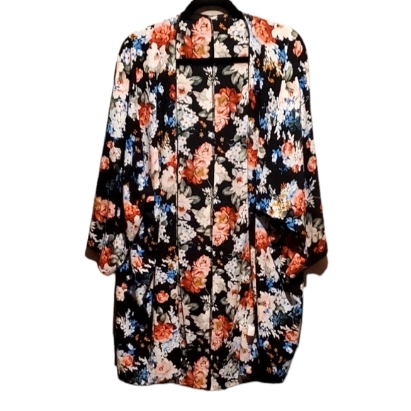 Women's Floral Open Shrug Wrap Top Blouse One Size Women Pre-owned Plus Size 3XL - Picture 1 of 9
